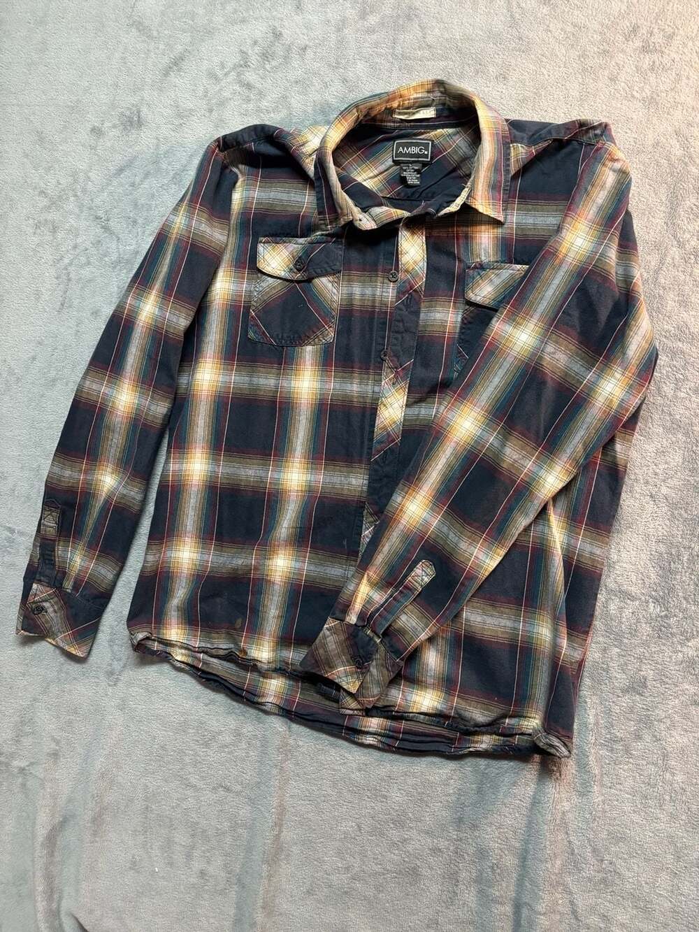 Ambig Long Sleeve Plaid Button Up Shirt